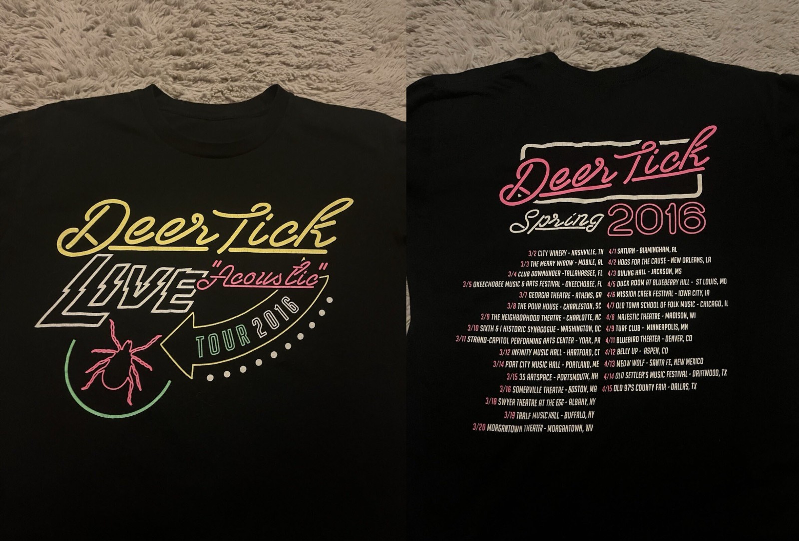 Deer Tick Live Acoustic 2016 Black Tour Unisex Shirt S-5XL NI192
