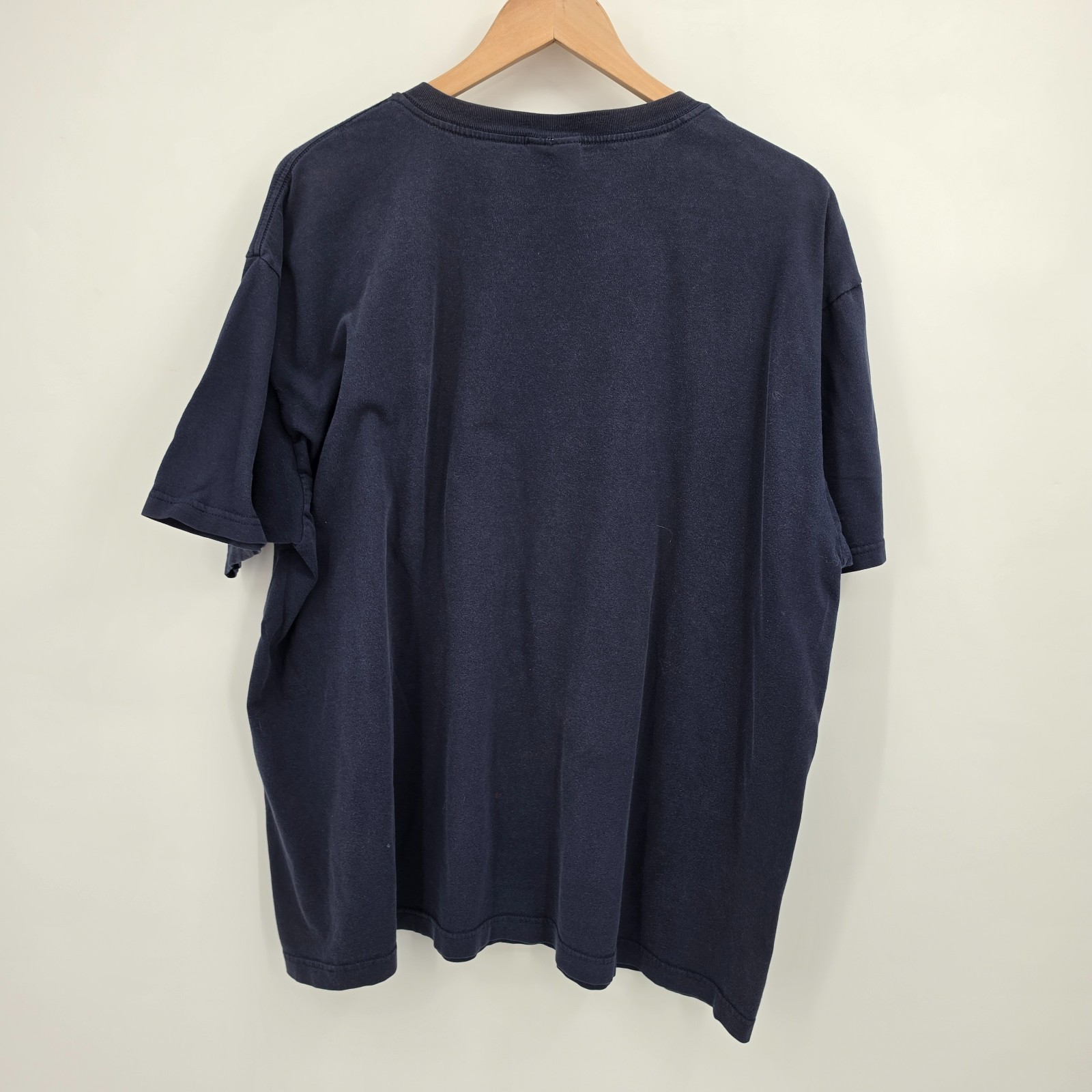 Vintage 90s Polo Ralph Lauren Men’s T-Shirt Size Large Navy Blue White Spellout