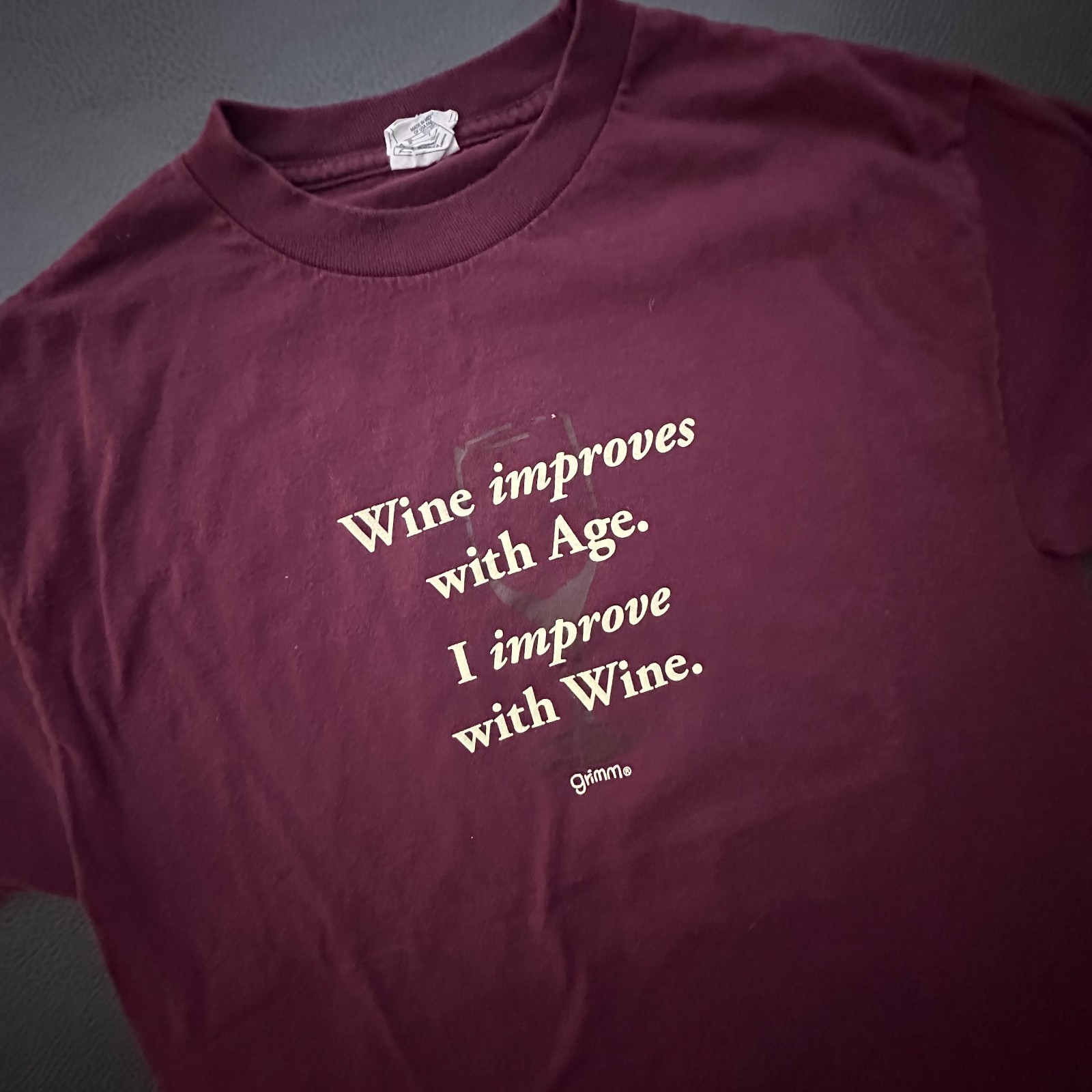 Wine T Shirt Mens Medium Red Y2k Alstyle Short Sleeve 100% Cotton Humor Funny