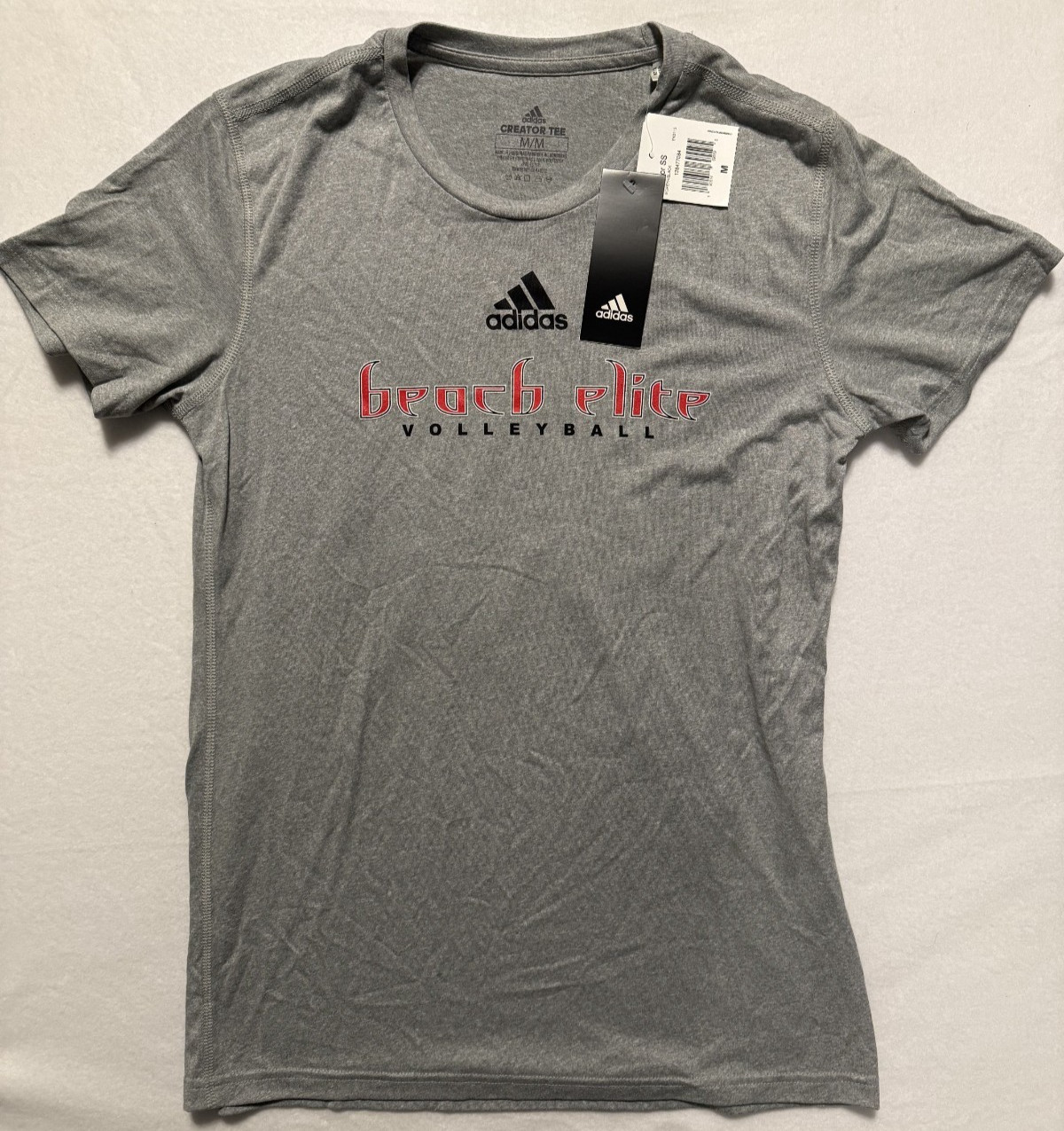 Adidas Creator Tee Men’s Medium BEACH ELITE Volleyball Short Sleeve Gray T-shirt