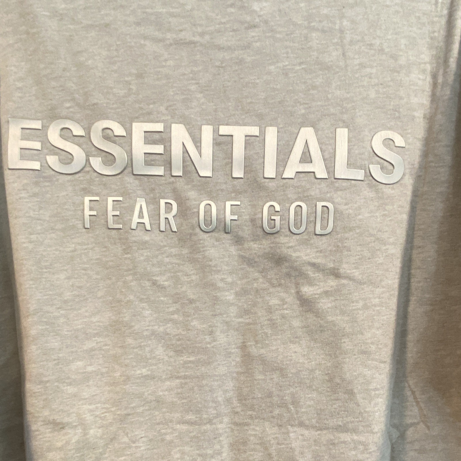 Fear of God Essentials Gray Logo Crew Neck Short Sleeve T-Shirt Men’s L