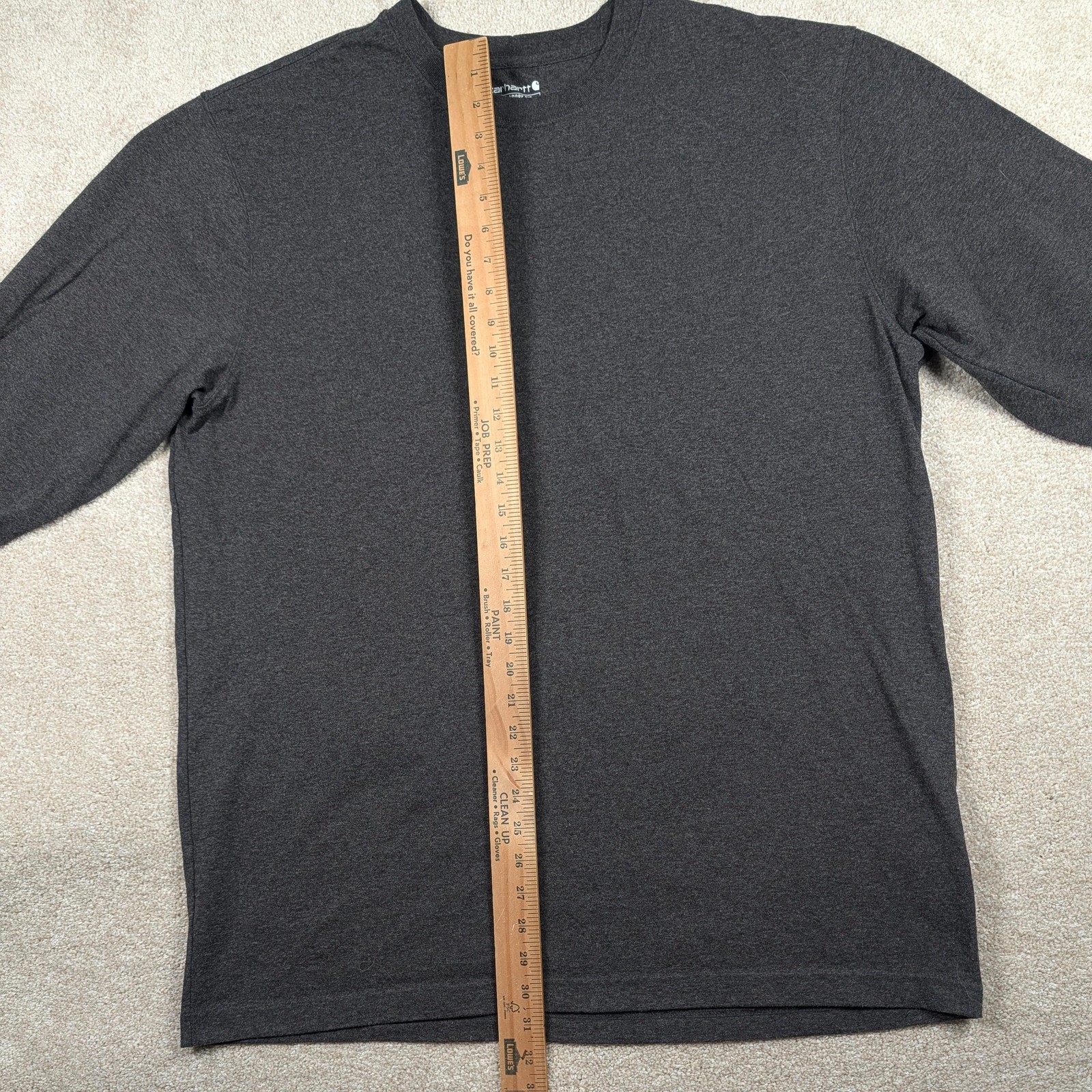 Carhartt Shirt Mens LT Gray Loose Fit Long Sleeve Logo Spell Out TK0231-M
