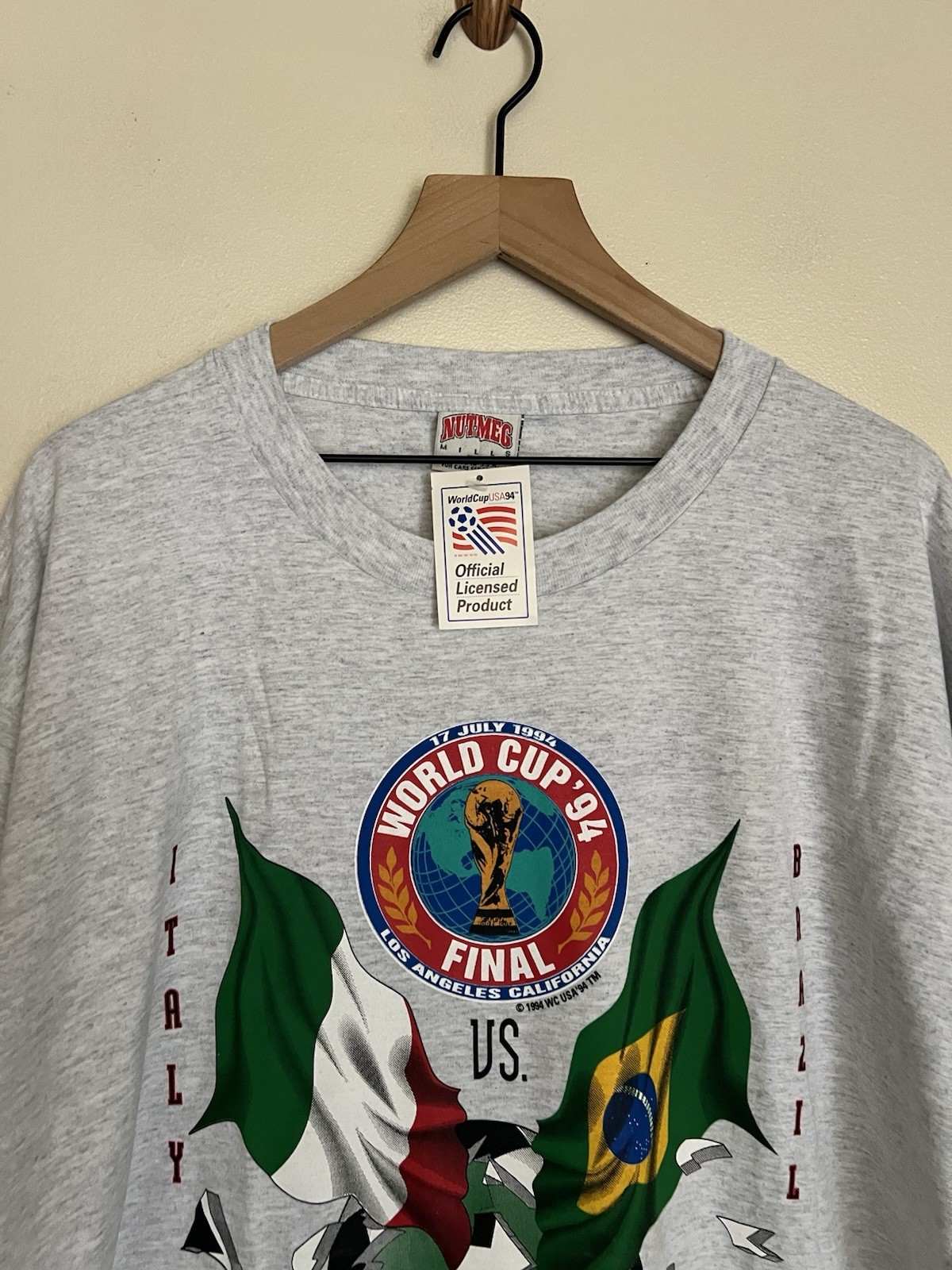 Vintage 1994 World Cup USA Mexico Vs Brazil Finals T-Shirt Rare 2XL Nutmeg NWT