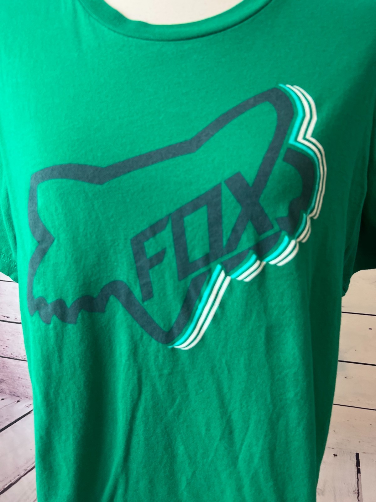 Fox Racing Tee Shirt size Large Mens Graphic T-Shirt Moto Motorcross Biker green