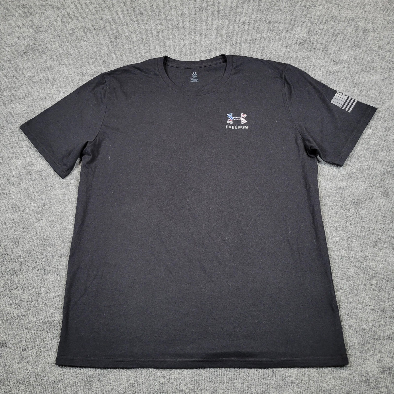 Under Armour Shirt Mens XL Black Freedom Eagle Flag Patriotic Graphic Tee Top