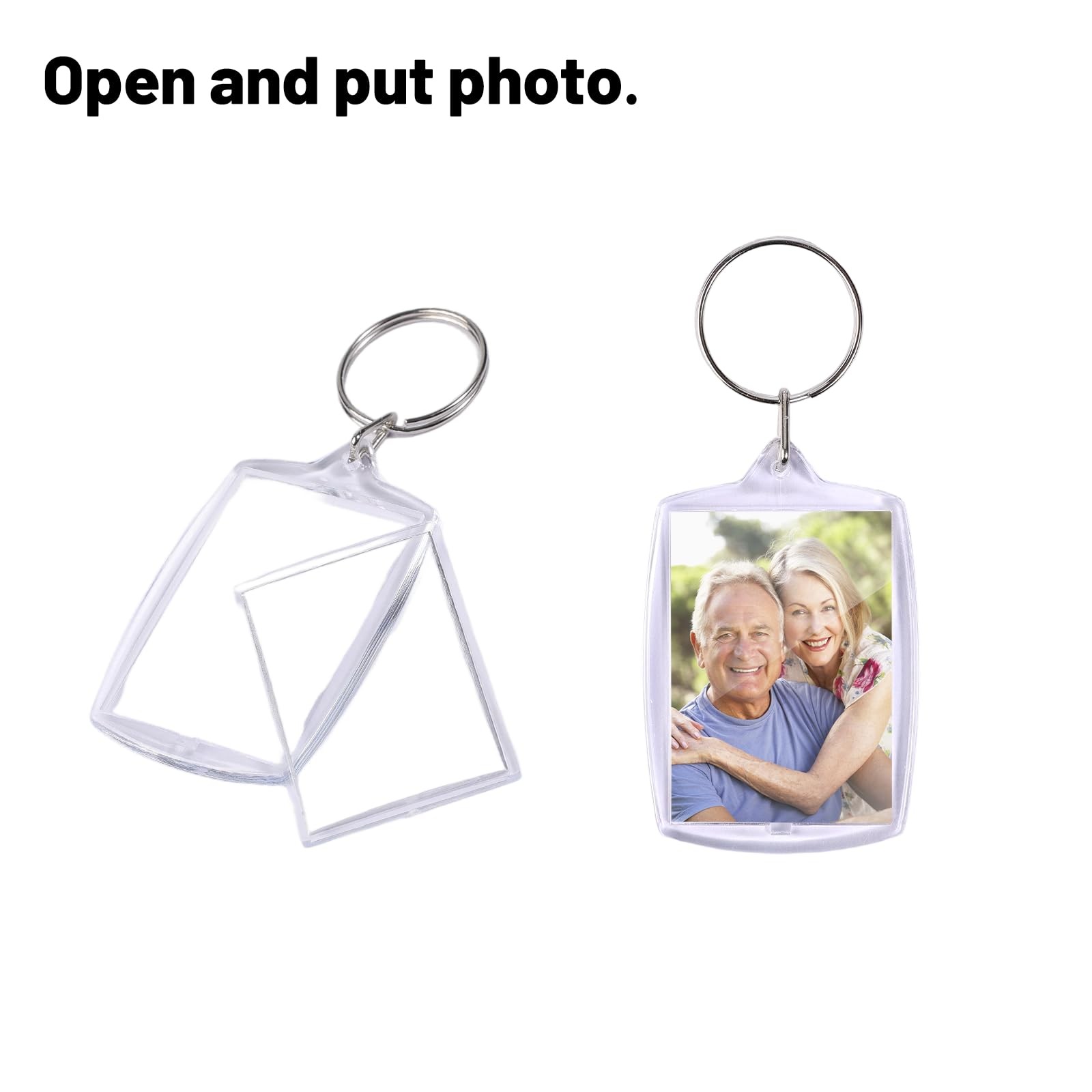 JasperKino 30pcs Pendant Picture Frame keychain, Clear Acrylic Photo Frame Ke…
