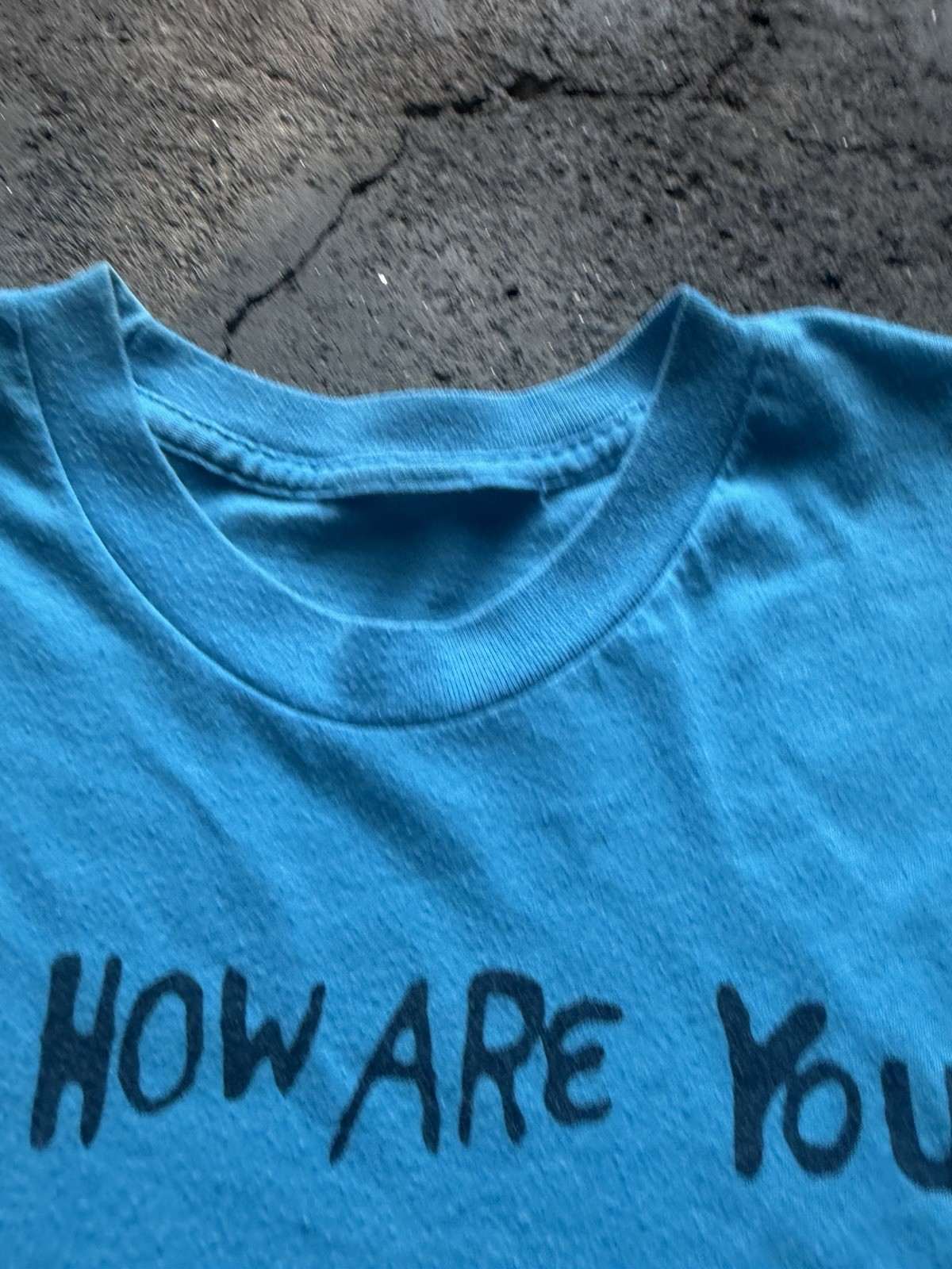 VTG Daniel Johnston hi how are you album nirvana Kurt cobain graphic shirt Blue