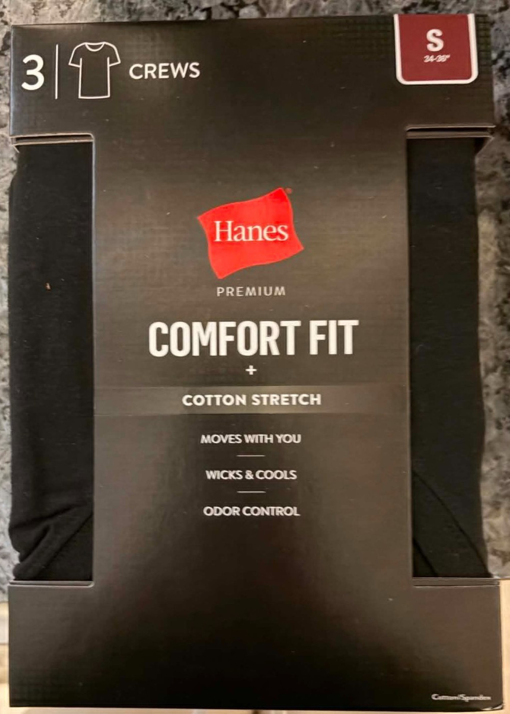 Men’s Hanes 5 Slim Fit 3 Comfort Fit or 6 Everyday Premium Crew Neck Blk S,M,XL