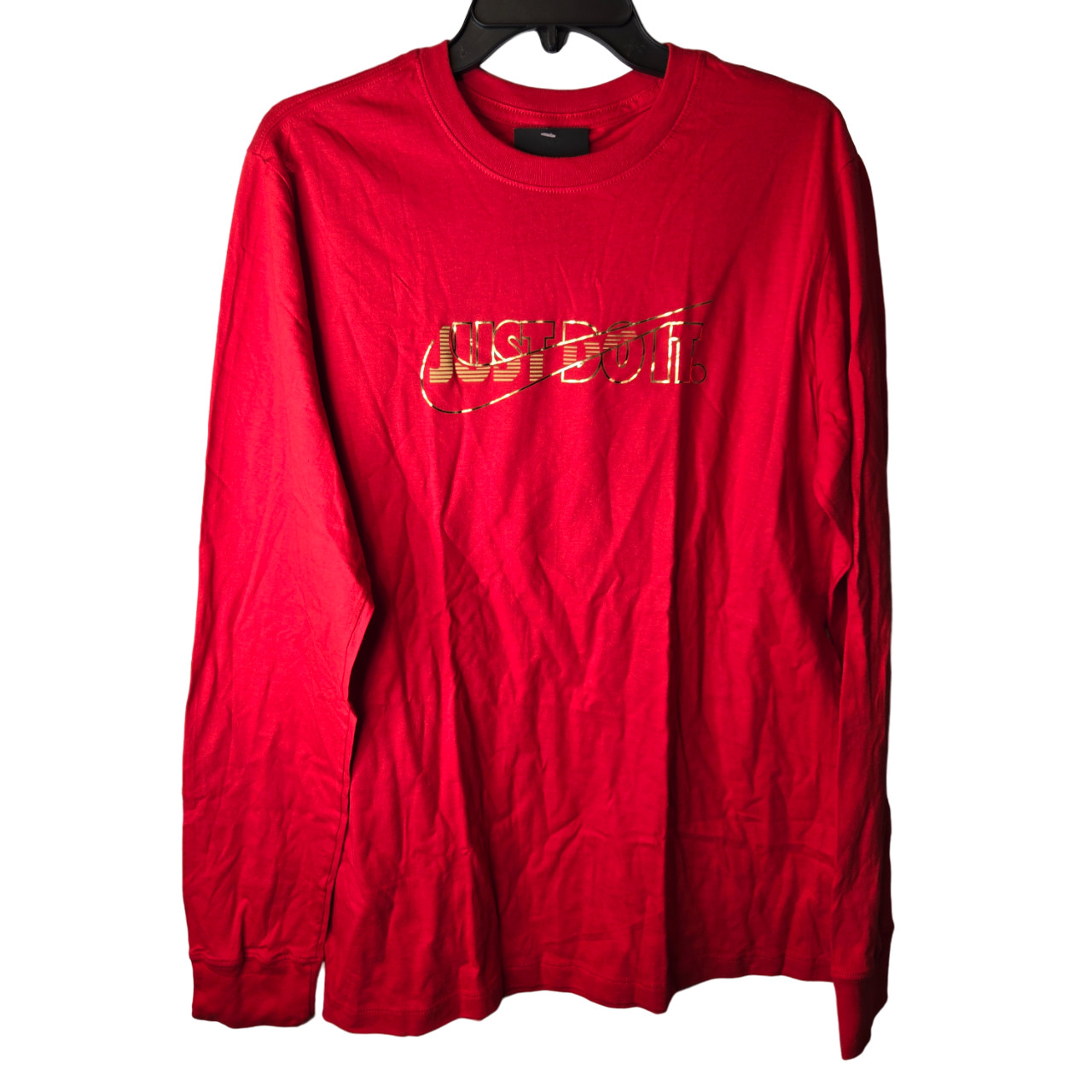 Nike Foil Franchise Just Do It Tee Red Long Sleeve Men’s T-shirt Size M NEW