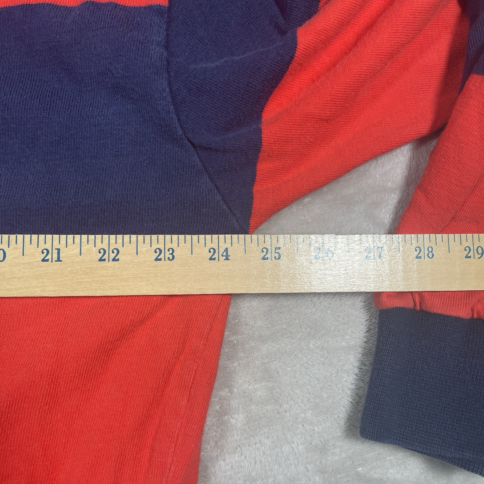 VINTAGE 80s American Eagle Long Sleeve Rugby Red/Blue Striped Turtleneck Mens XL