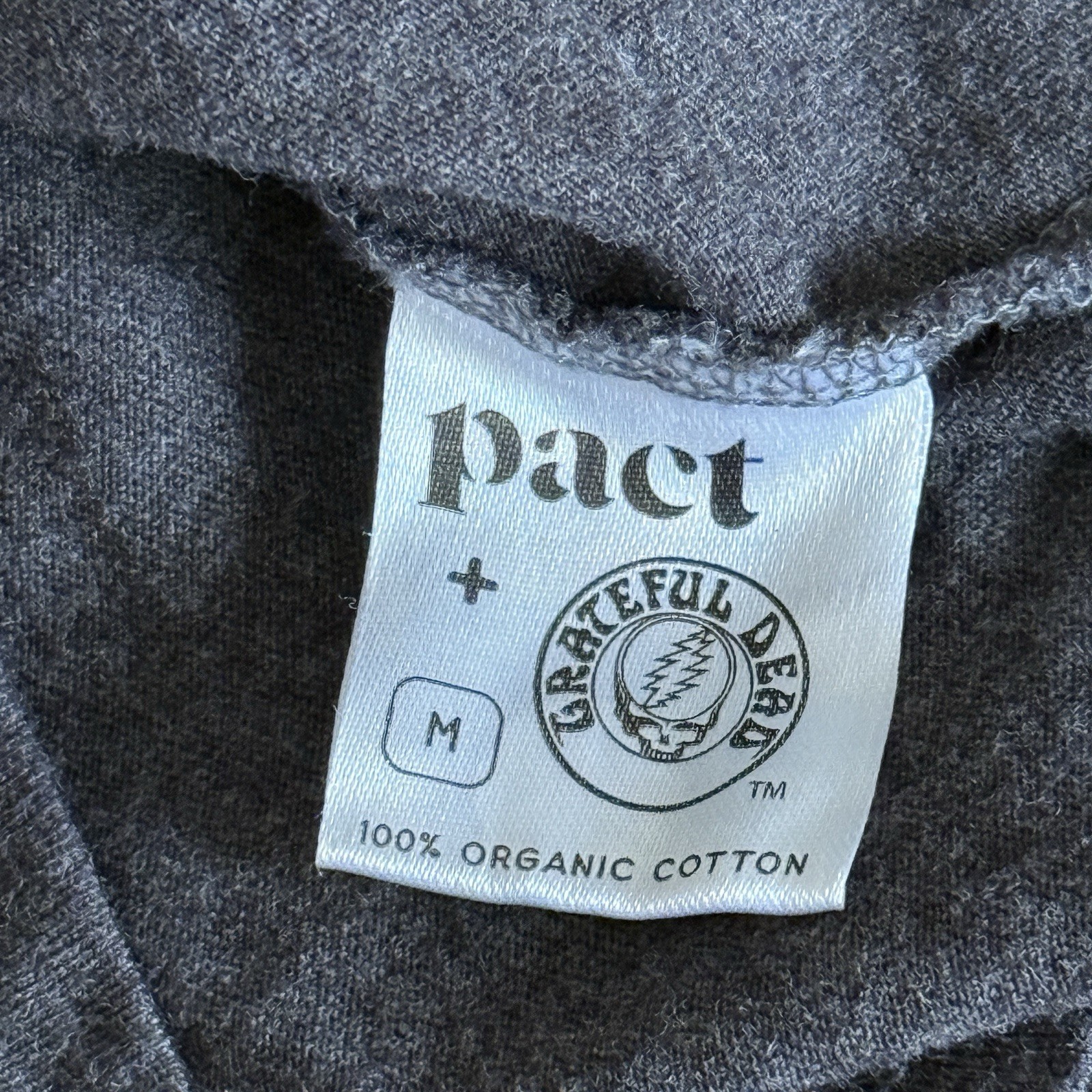 Pact Greatful Dead Mens 100% Organic Cotton Tee T Shirt SZ M Sustainable Graphic