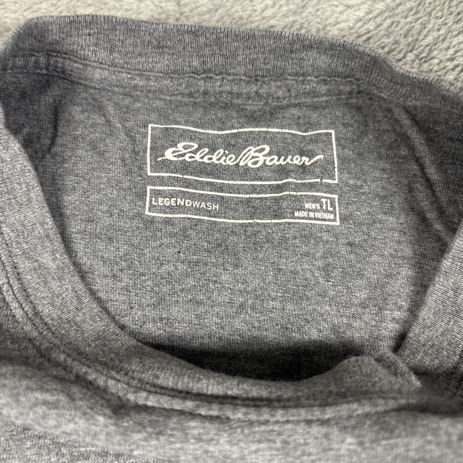 Eddie Bauer Legendwash Casual Outdoor Classic Basic Gray T-Shirt Size TL
