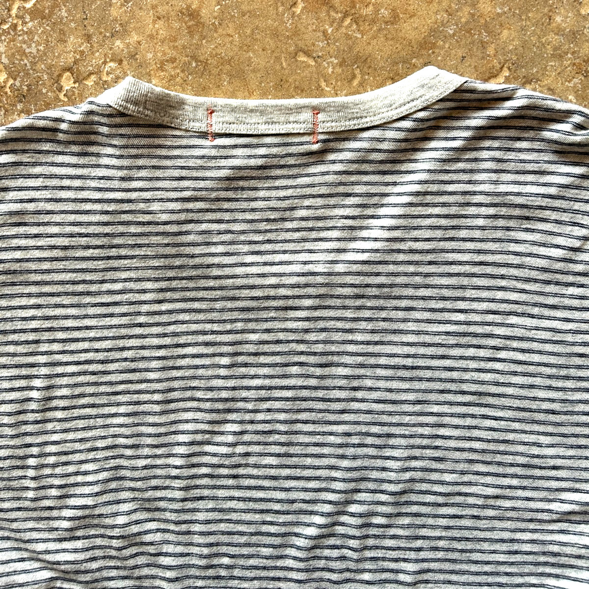 Faherty Vintage Chambray Tee T Shirt Men’s XL Silver Sea Grey Striped $78 NWT
