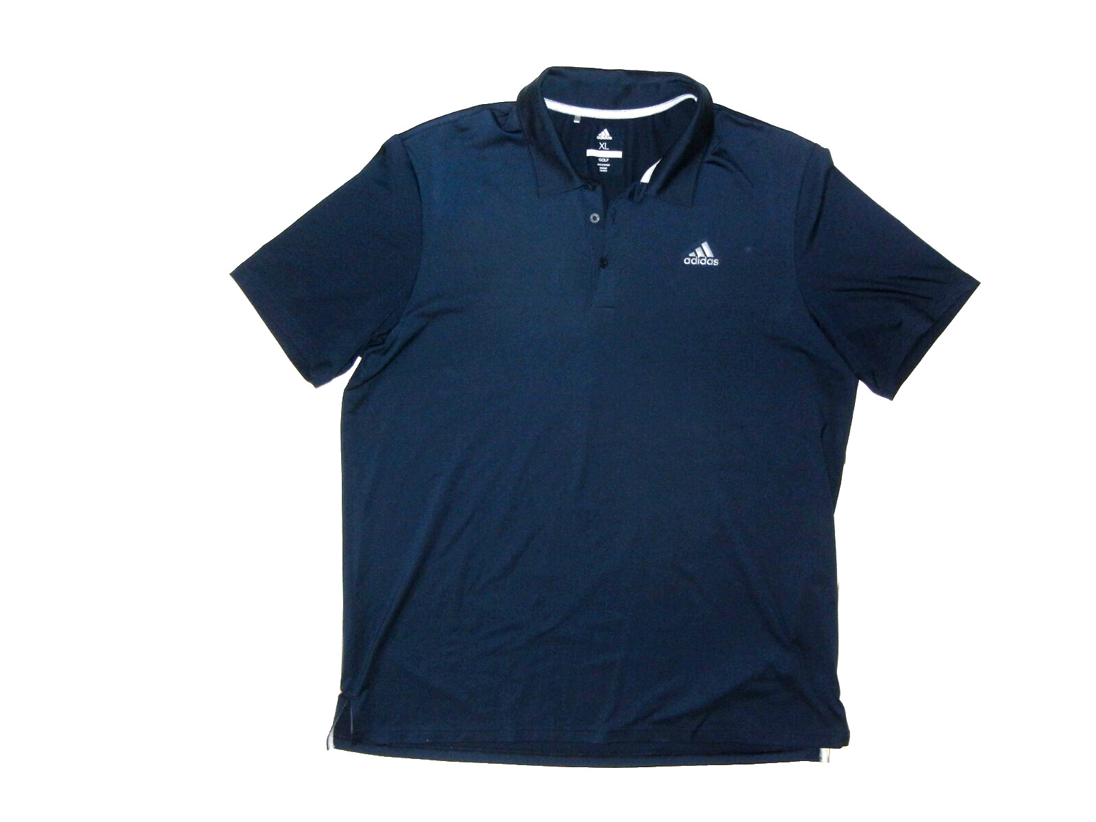 ADIDAS Navy Blue Poly/Spandex GOLF COURSE POLO Summer Athletic Gym Shirt Men XL