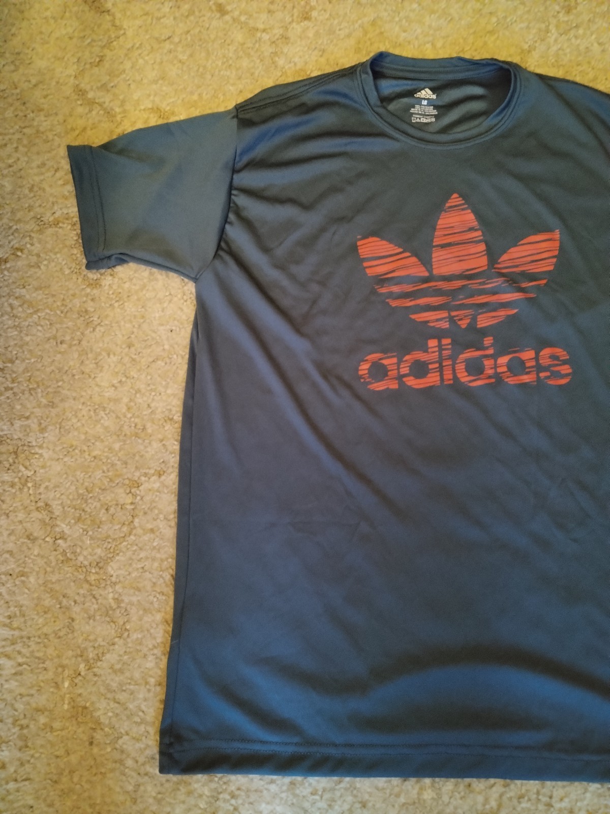 Adidas T-Shirt Men’s Large Gray Trefoil Classic Logo Short Sleeve
