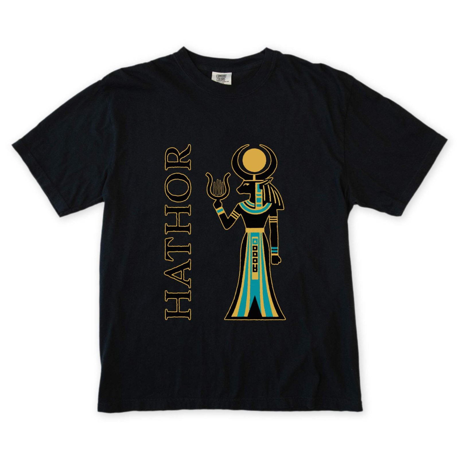 Hathor Egyptian Goddess T-Shirt | Ancient Egyptian Mythology Sun Disk Tee