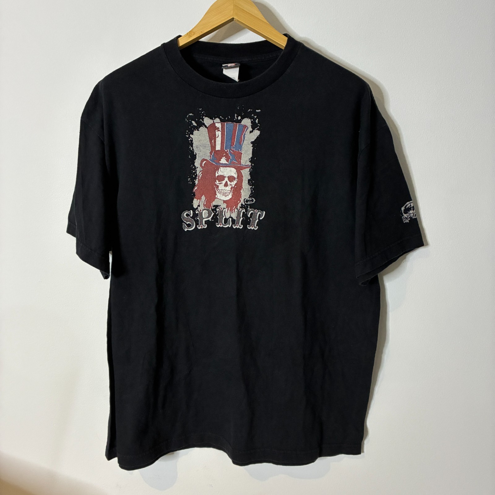 Vintage Split Shirt Mens XL Extra Large Black Skateboard Y2K Skate Surf