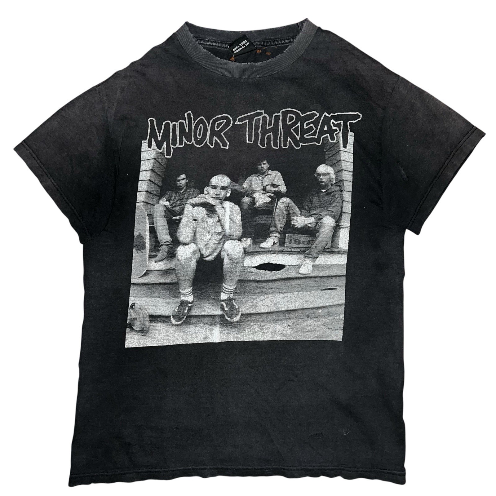 Vtg Y2k Impact Merchandising Minor Threat Punk Band Faded Distressed T Shirt S