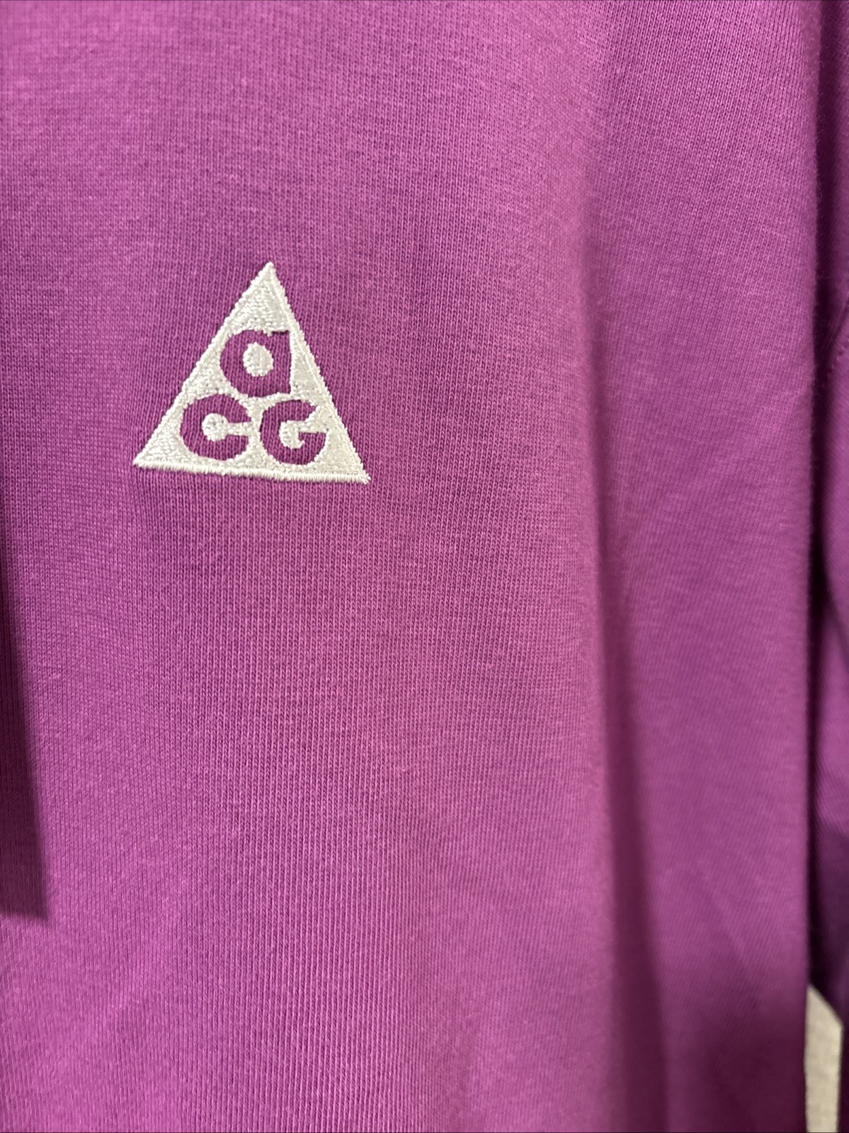 Nike ACG Embroidered Logo Long Sleeve Shirt FQ3738 506 Trail Hike Purple M NWT