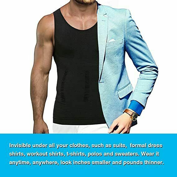 Men Slimming Body Shaper Vest Abs Abdomen Compression Shirts Workout Tank Tops