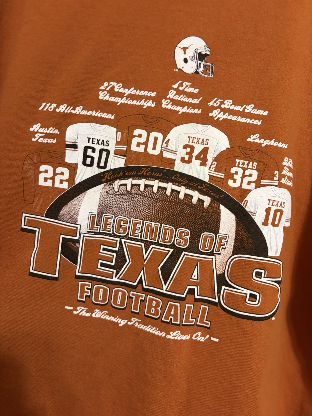 University of Texas Football Legend of Texas Football Men’s Size 2XL T-Shirt