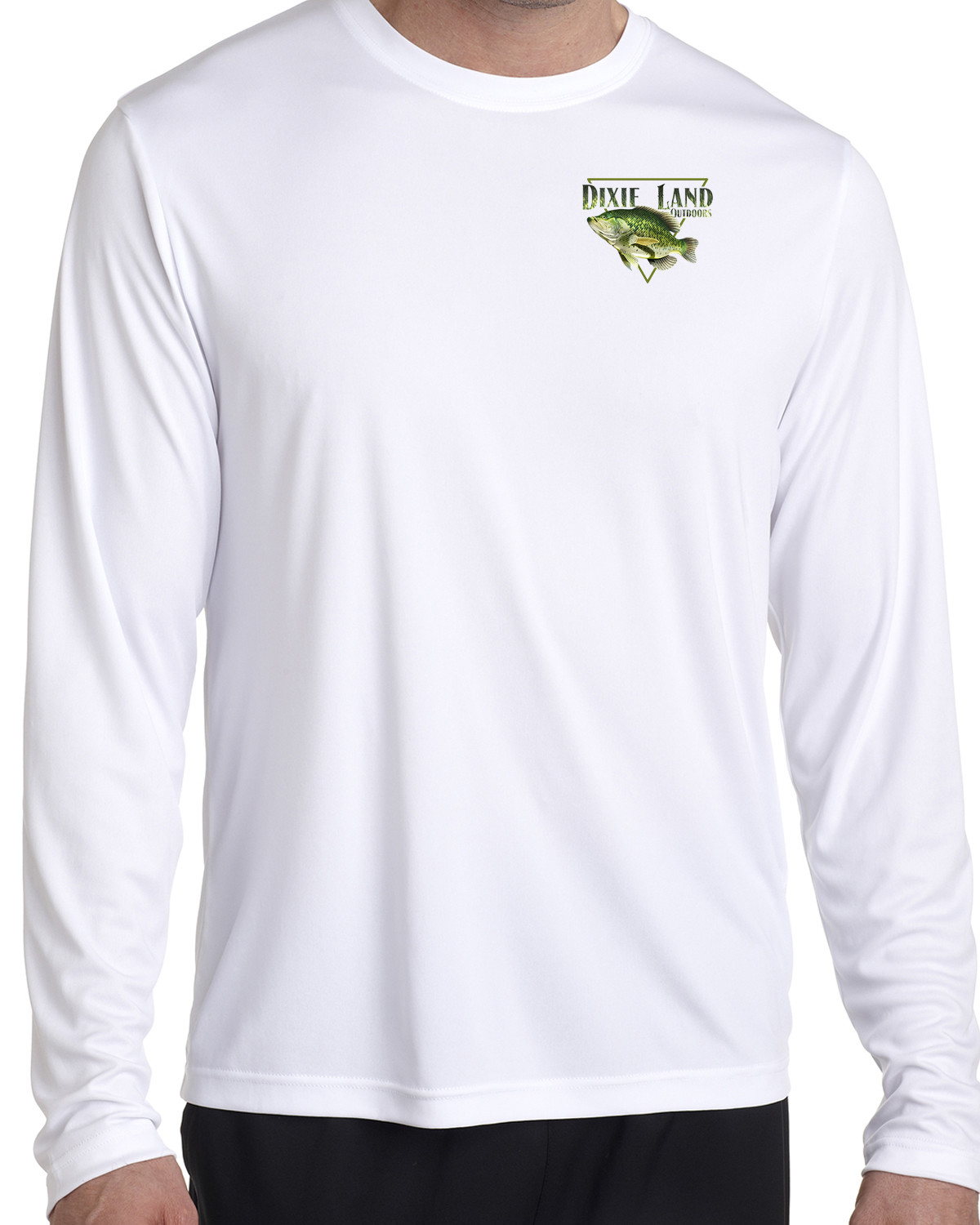 Dixie Land Outdoors Crappie Microfiber long sleeve fishing t shirt 50+ uv