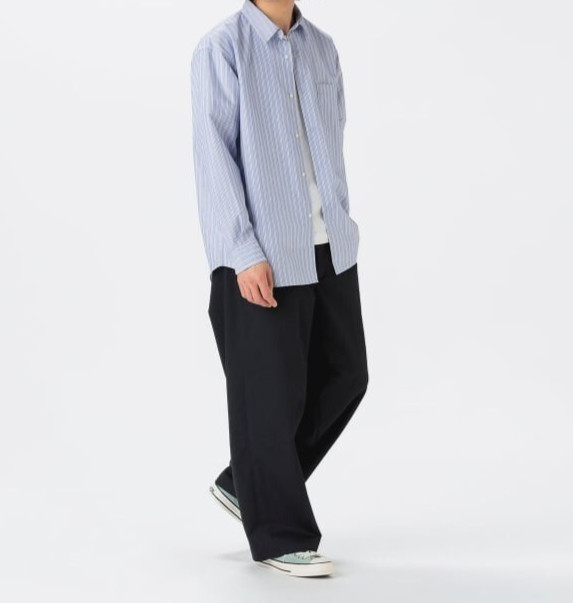 (ASK availability First) BEAMS polyester broadcloth regular collar shirt NEW