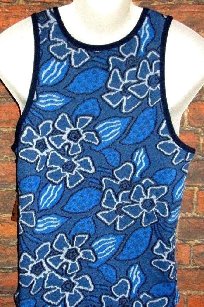 MENS BEAUTIFUL GIANT TROPICAL FLORAL TANK TOP T-SHIRT SIZE S
