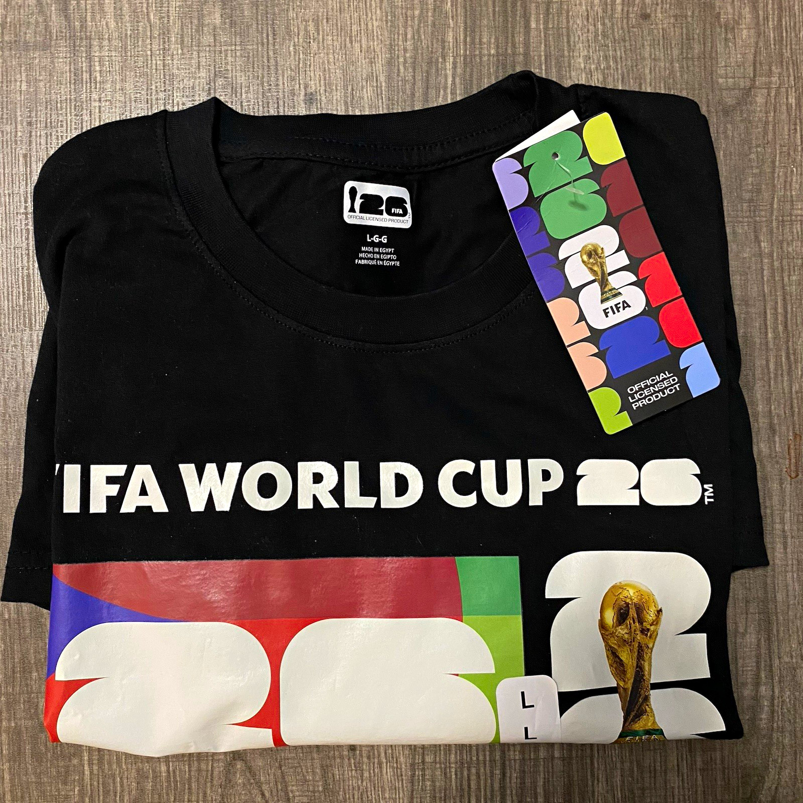 FIFA World Cup 2026 Men’s Black Graphic Logo Crew Neck T-Shirt Large