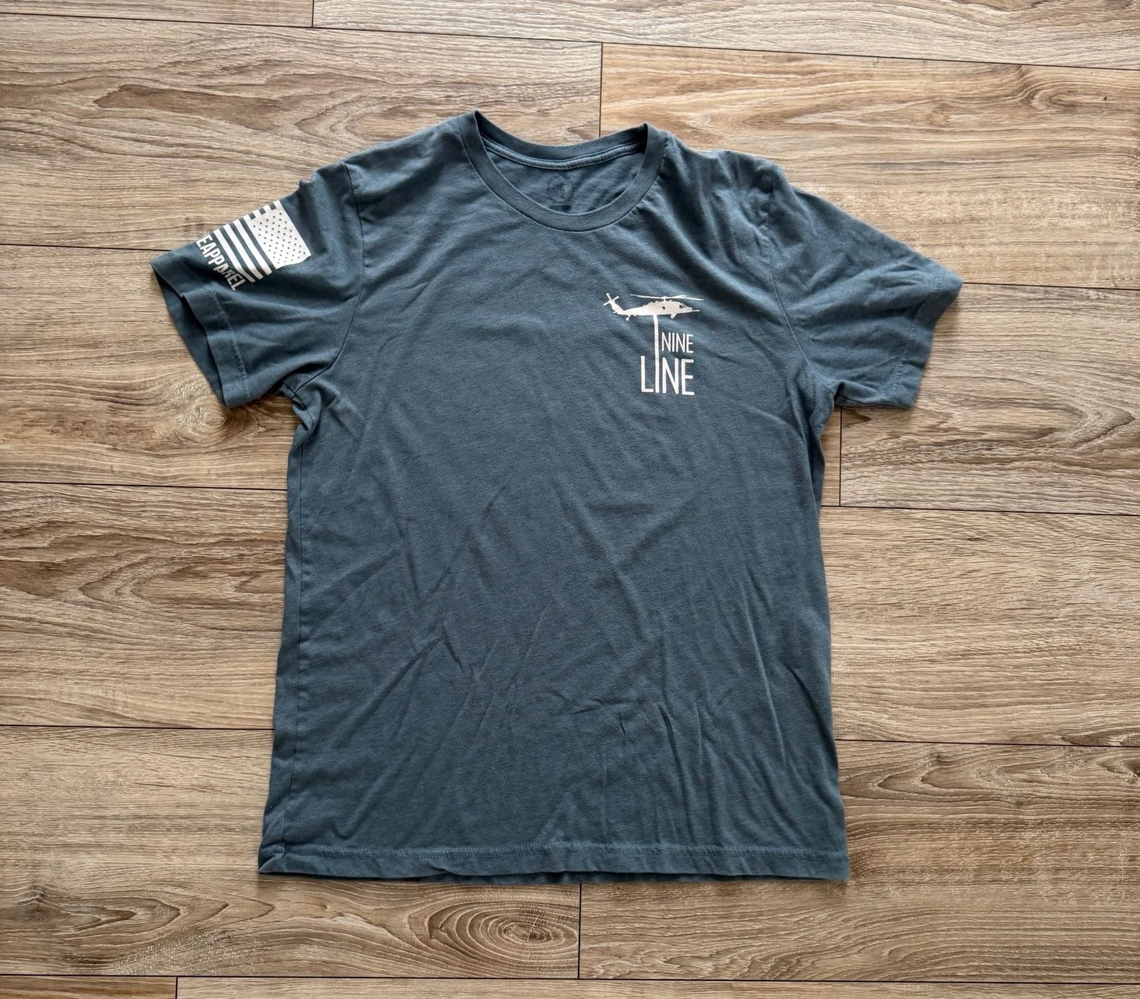 Nine Line Apparel Men’s American Flag Blueprint Graphic T-Shirt