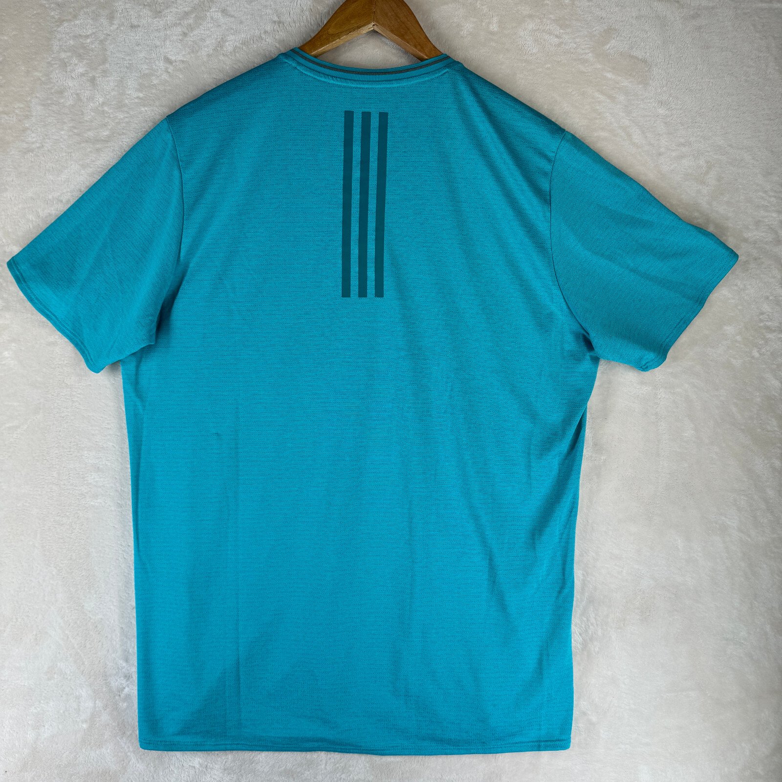 Adidas Running Supernova Men’s Size L Solid Turquoise Stretch Crew-Neck T-Shirt