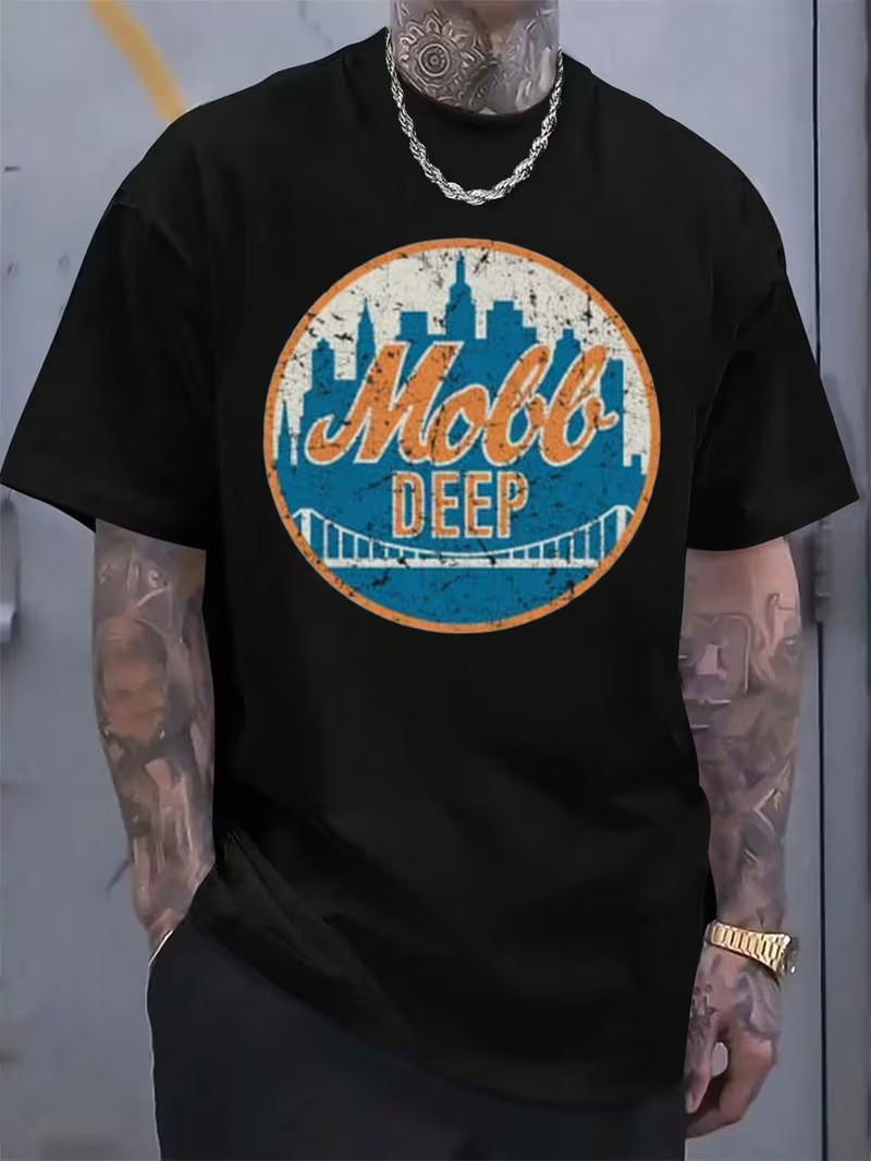 Mobb Deep NYC Vintage Hip-Hop T-Shirt – Heavyweight 180gsm Tee with Brooklyn Bri