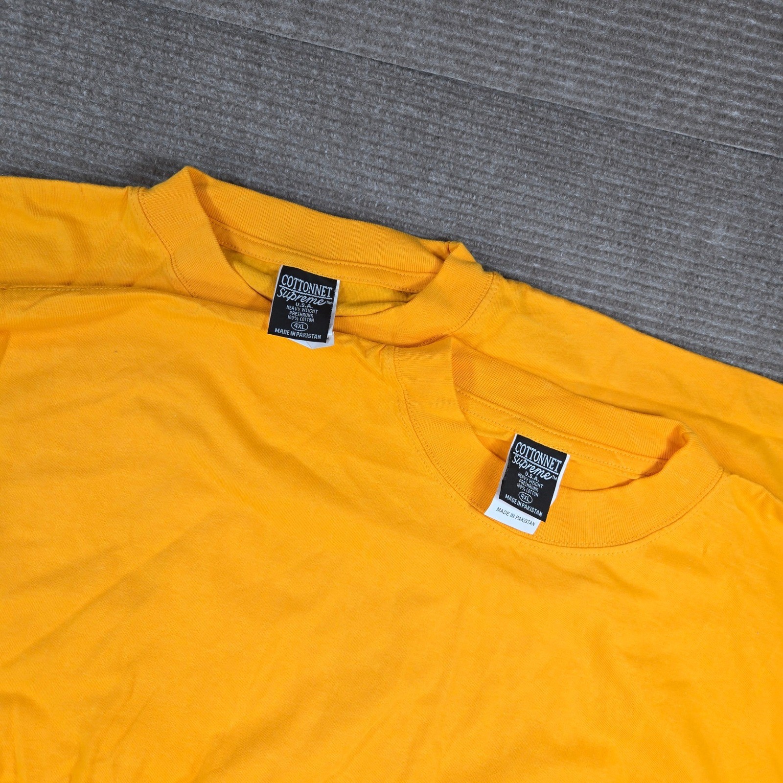 Cottonnet Supreme 4XL Yellow Heavyweight Short Sleeve Solid Blank T-Shirt 2pk