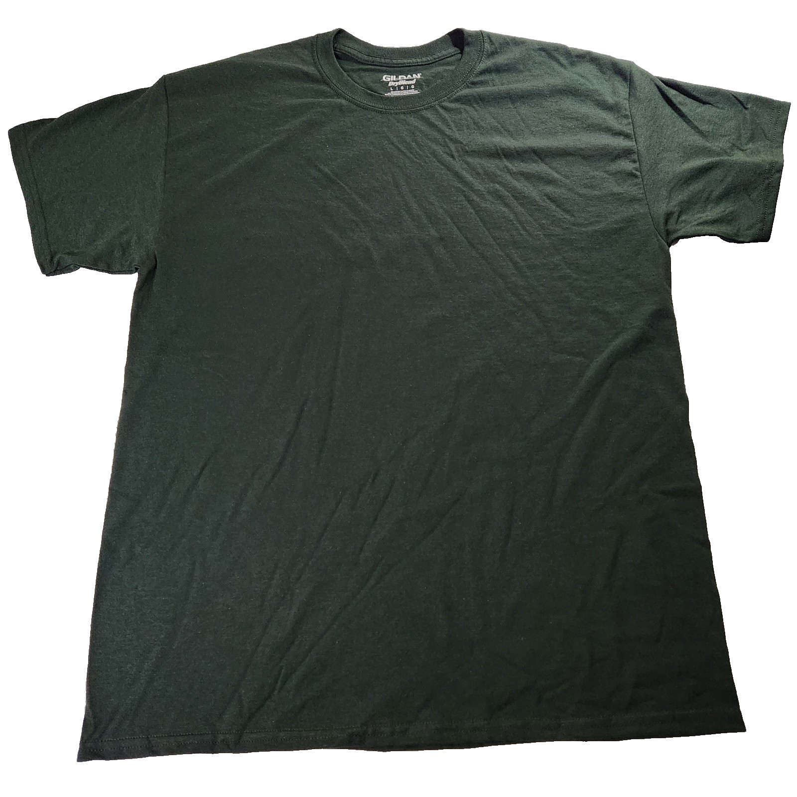 Gildan DryBlend Men’s Large Short Sleeve Crew Neck T-Shirt Dark Green 50/50 NWOT