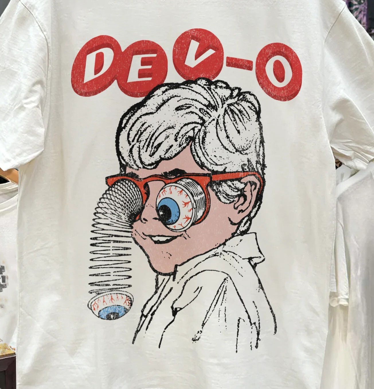 VINTAGE ‘DEVO’ SLINKY EYES WHITE T-SHIRT Cotton Unisex All size S-345XL MI40