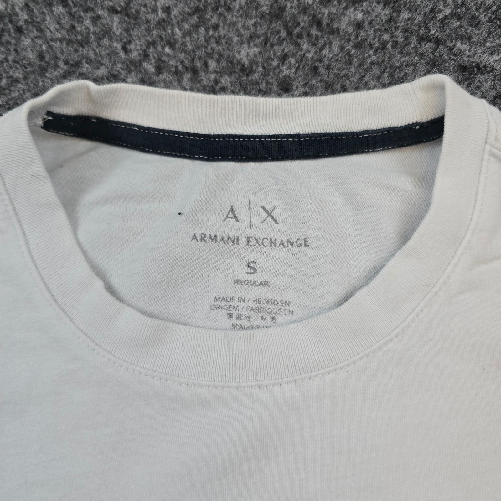 Armani Exchange Shirt Mens SMALL White Big AX Graphic Crew Neck Cotton S
