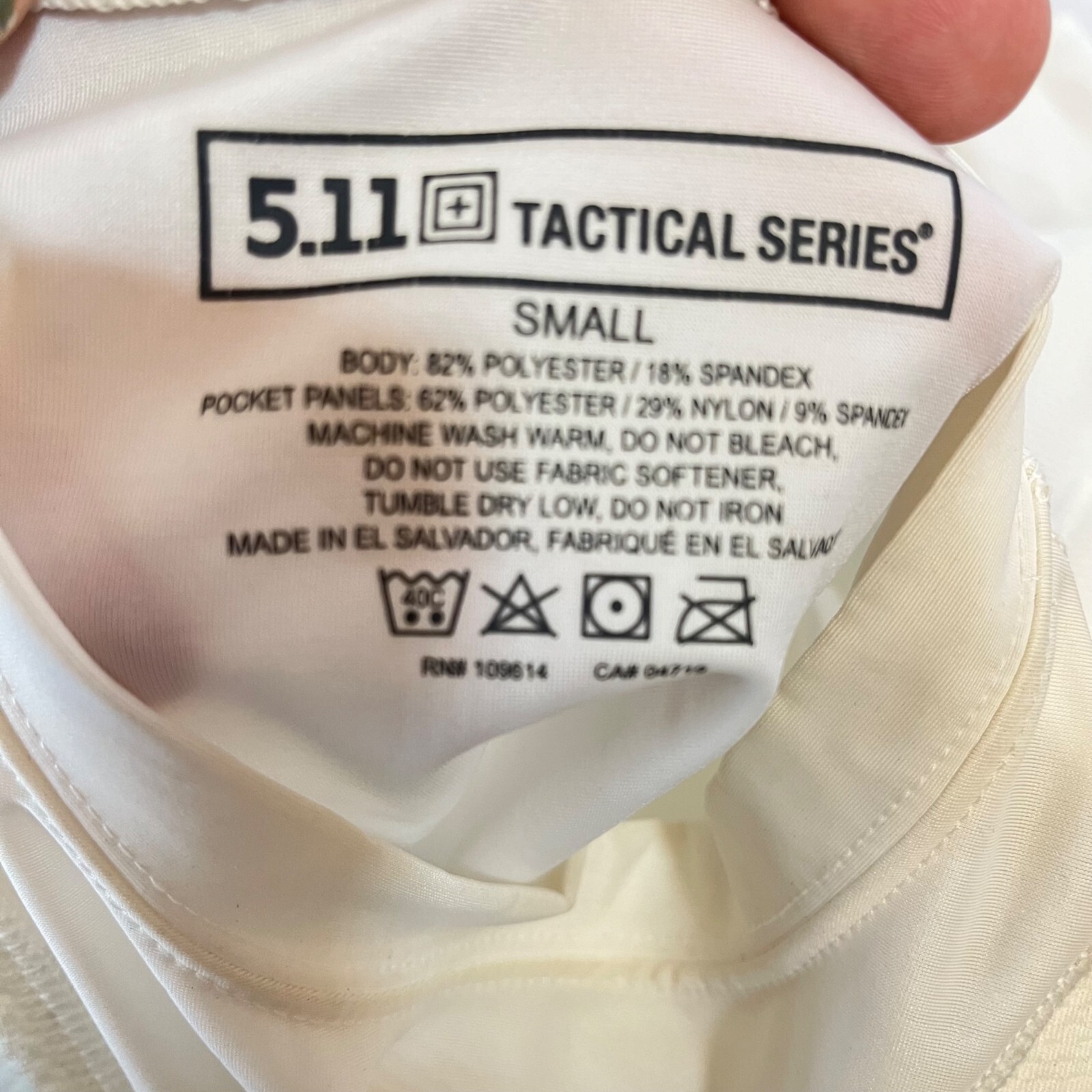 5.11 Tactical Conceal Carry Compression Shirt Padded Holster Pocket White Size S