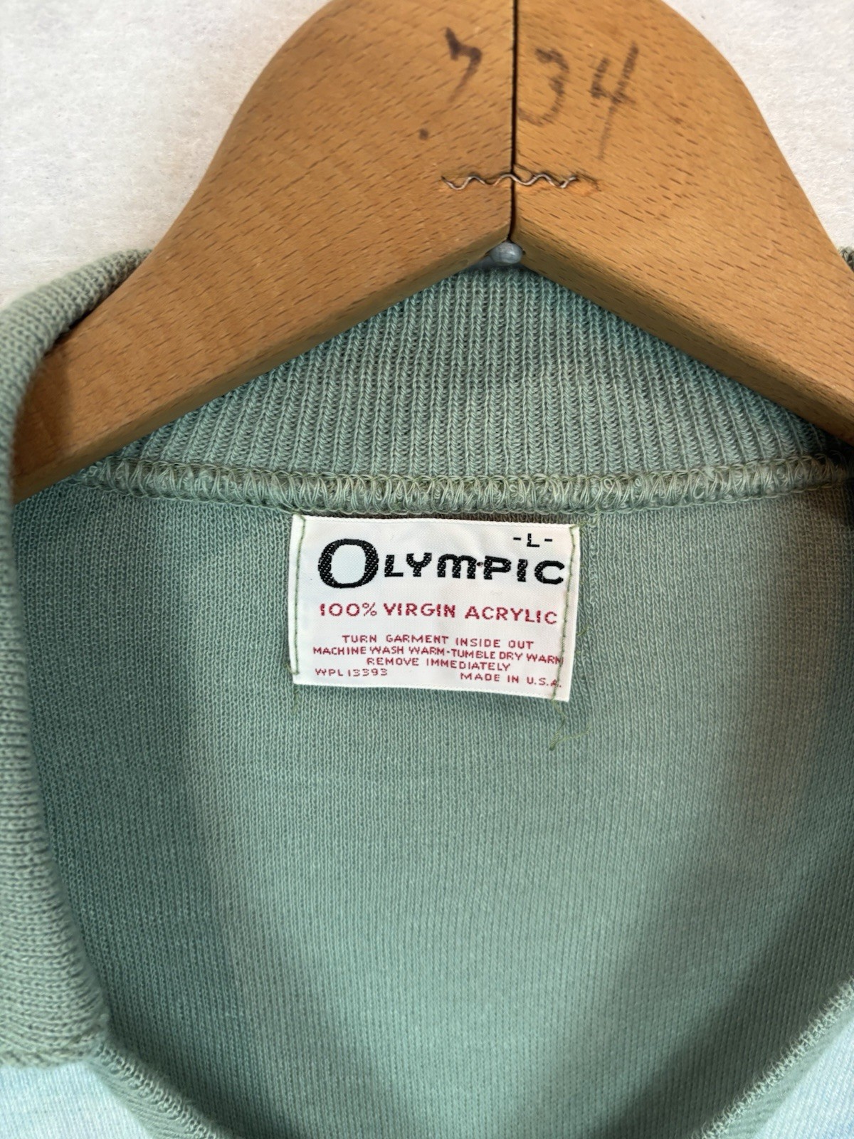 Vintage 70s Olympic Photo Print Collared V Neck Acrylic Shirt Size L Nature Tree