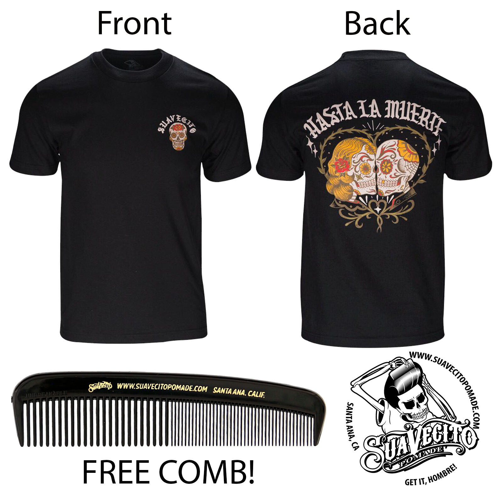 Men’s Suavecito Hasta La Muerte Tee Shirt (S, M, L, XL, 2XL, 3XL, 4XL, 5XL)