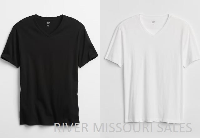Gap Men’s Short Sleeve Vee Neck Tee Everyday V Neck T-shirt Size S M L XL XXL