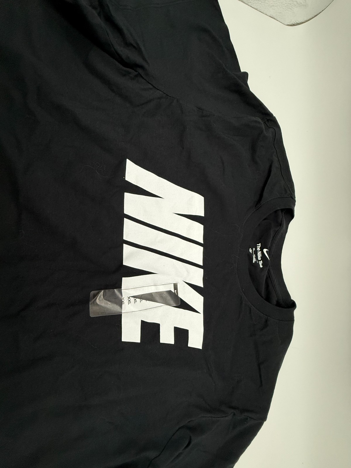 Nike Shirt Men XXL Black White Spell Out Wordmark Sportswear Cotton Tee