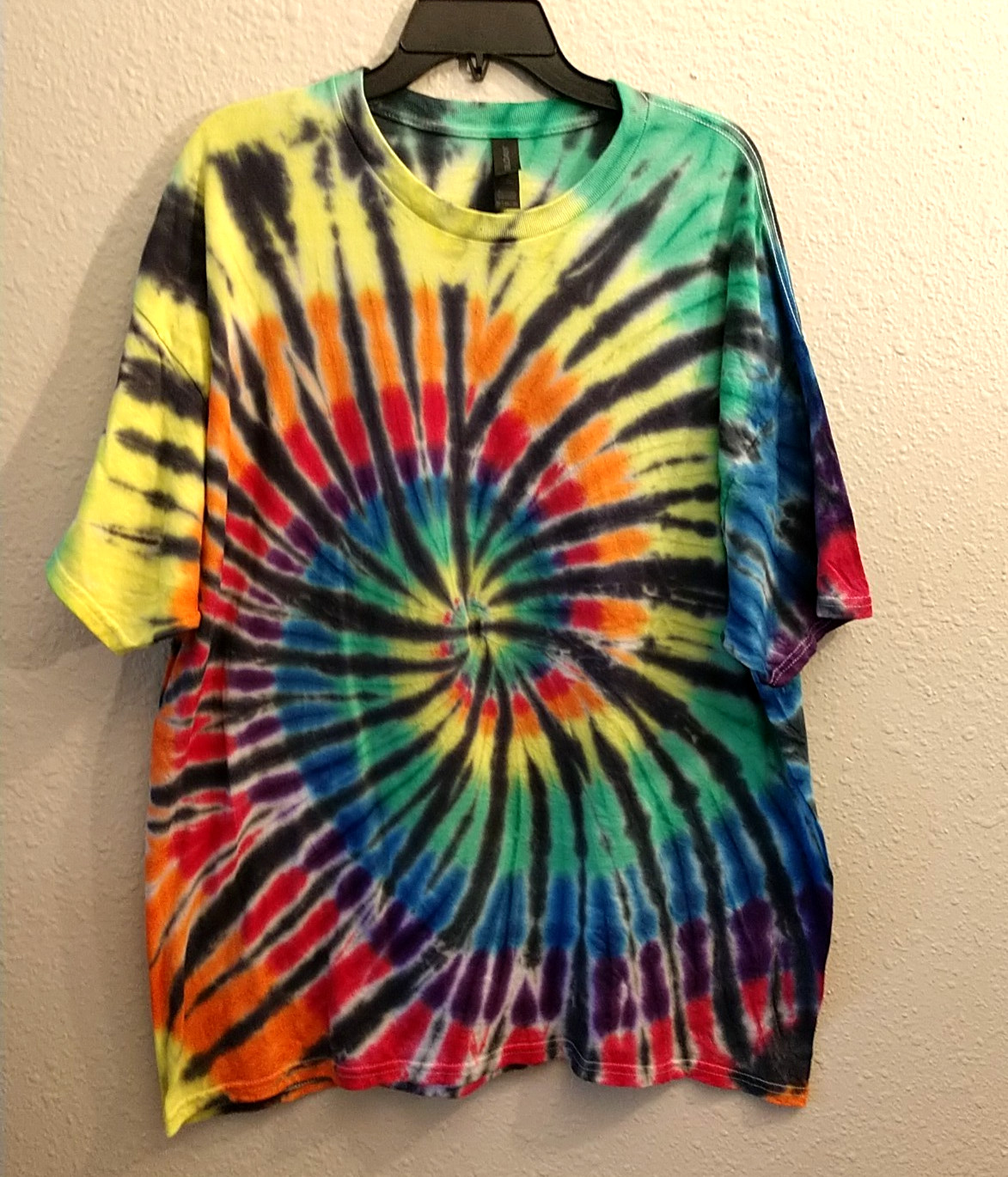 Handmade Spiral Tie Dye Shirt Unisex Men Women 2X 2XL Hippie Cotton Fruit T161