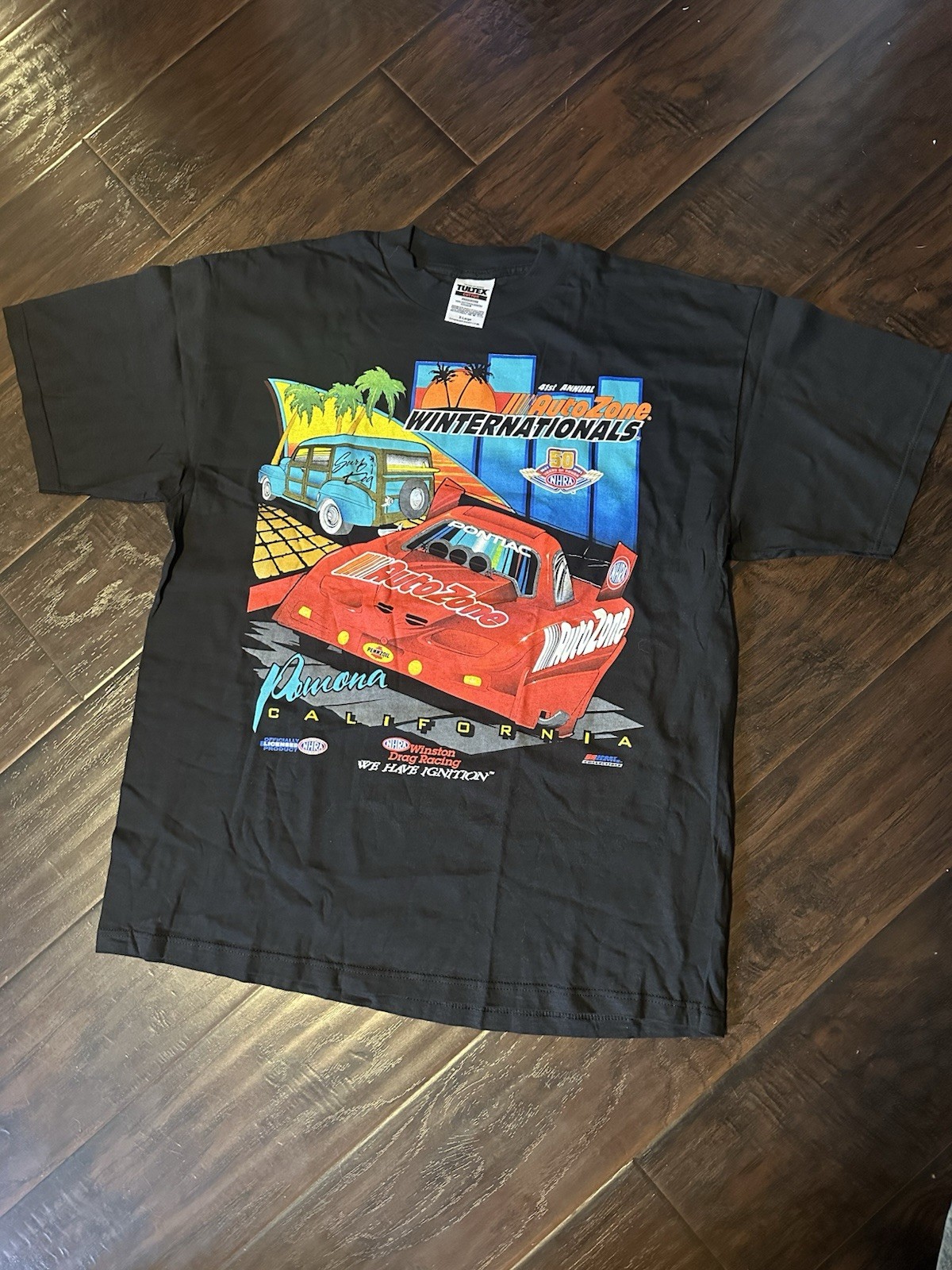 2001 NHRA Pomona 41st Annual Autozone Internationals Winston Drag Racing Tee XL