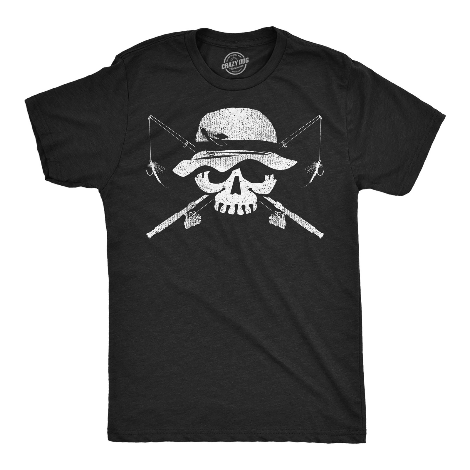 Mens Funny T Shirts Fishing Skull Sarcastic Fisherman Tee For Men