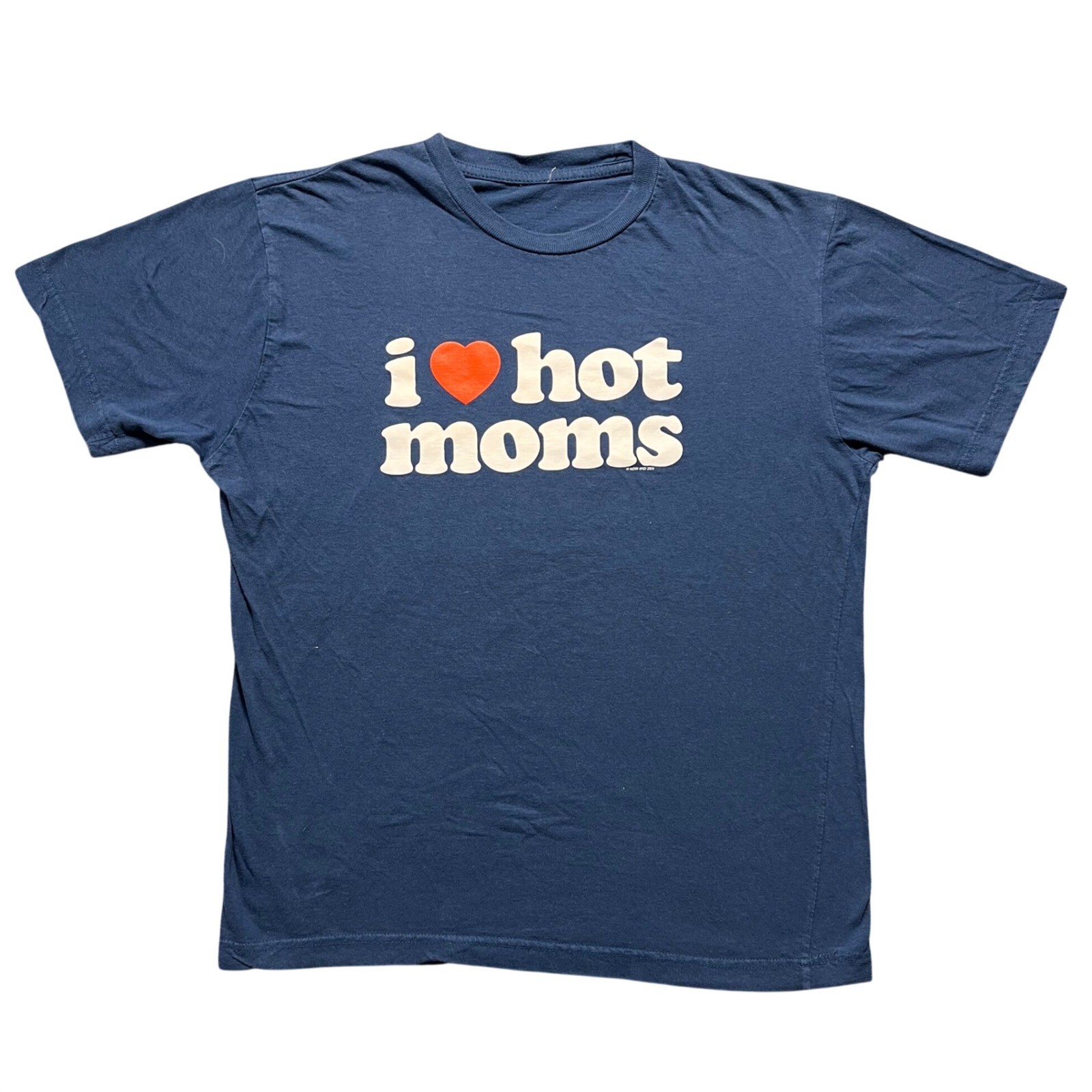 I Heart Hot Moms T Shirt M Navy Blue Now and Zen Funny Humor Novelty Tee Medium