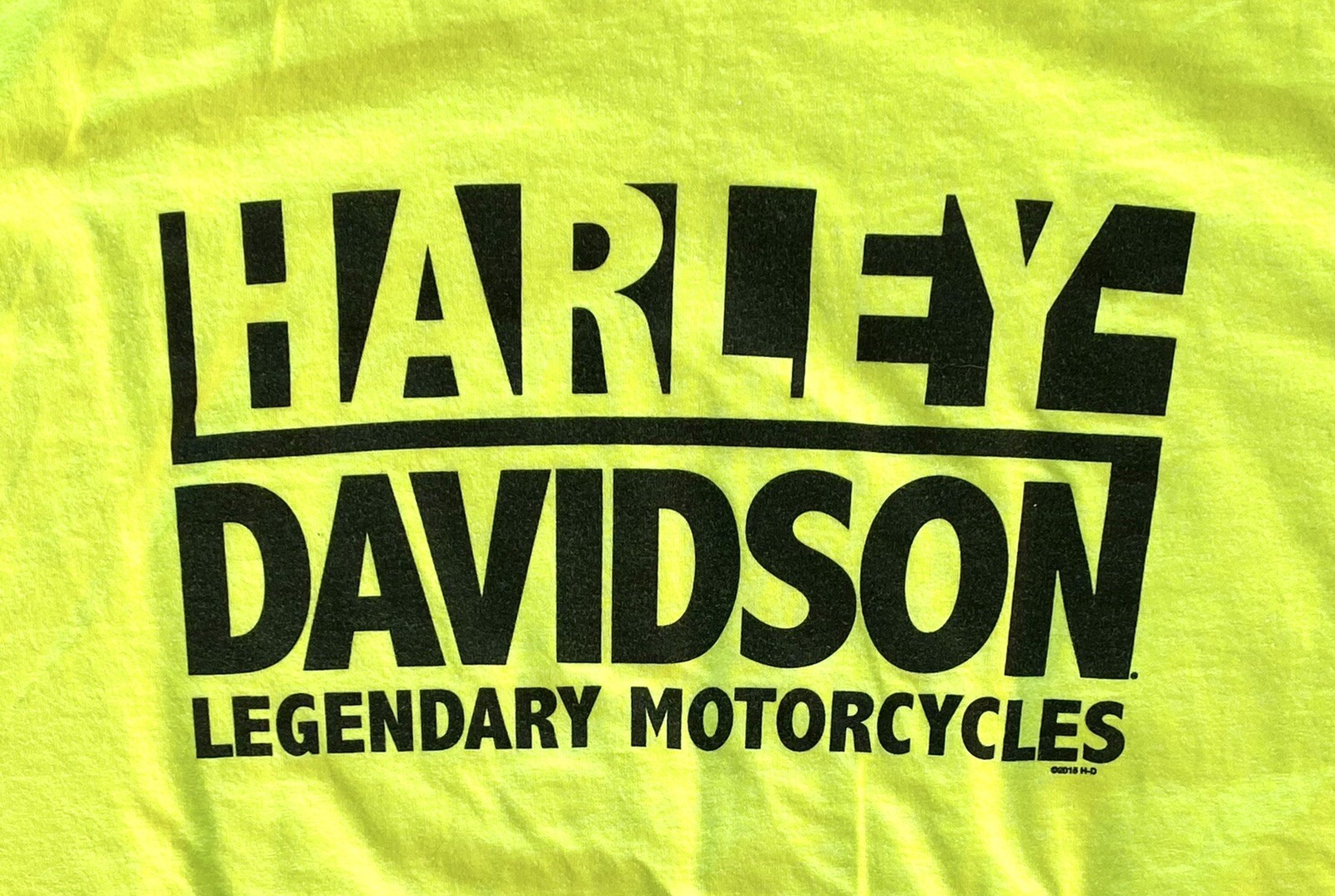 Men’s 2015 Harley Davidson Of U.A.E. Dubai Neon Green T-Shirt sz XL