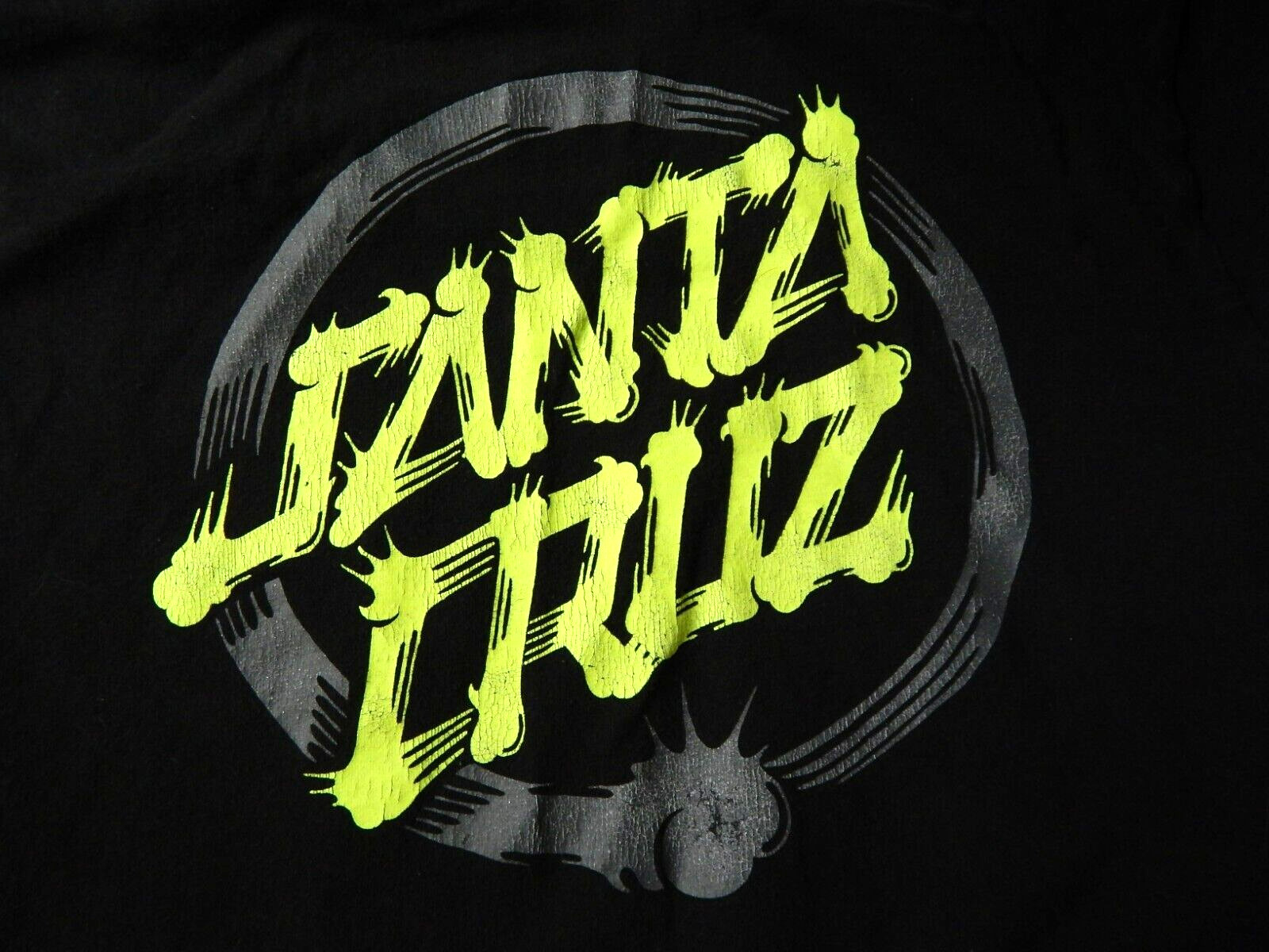 SANTA CRUZ Mako Dot Skateboard faded black t shirt men’s size MEDIUM