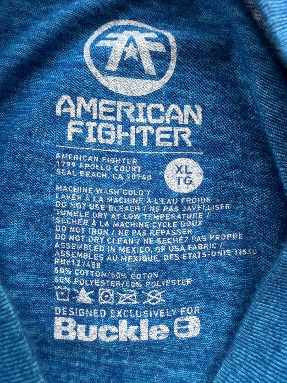 American Fighter Premium Athletics Blue 50/50 Cotton Poly Blend T-Shirt Men’s XL