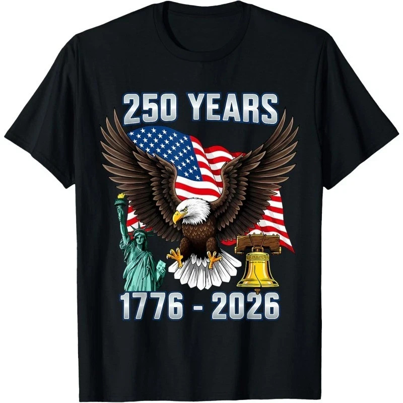 American 250th Anniversary T Shirt US Flag 250 Years 4th Of July Patriotic Tee