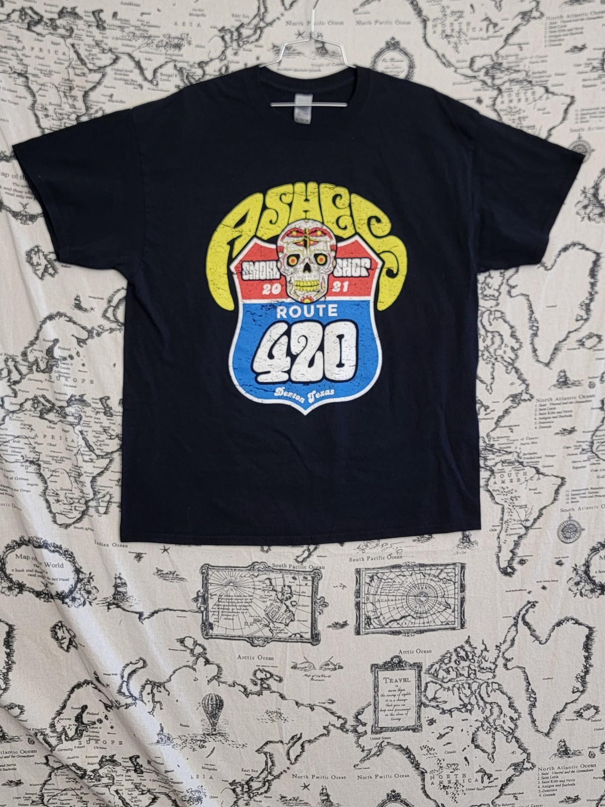 Gildan Heavy Cotton T-Shirt XL Route 420 Graphic Print Benton Texas
